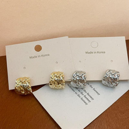 Girl Stud Earrings Korean Style Earrings Metal Ear Studs Women C Shape Earrings - Aimall