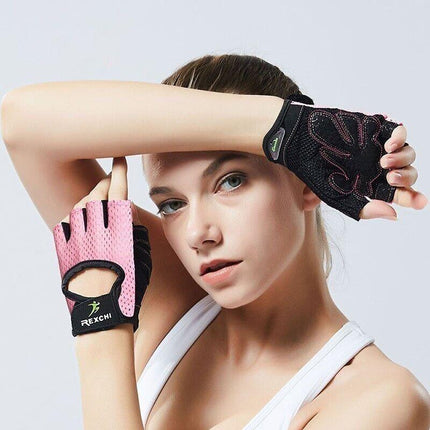 M Size Women Fitness Gym Training Gloves Half Finger Gel Weight Lifting Workout Gloves - Aimall