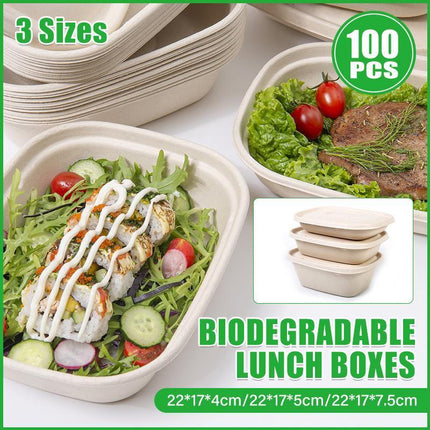 100X Food Preparation Burger Storages Cake Packaging Box Lunch Boxes - Aimall