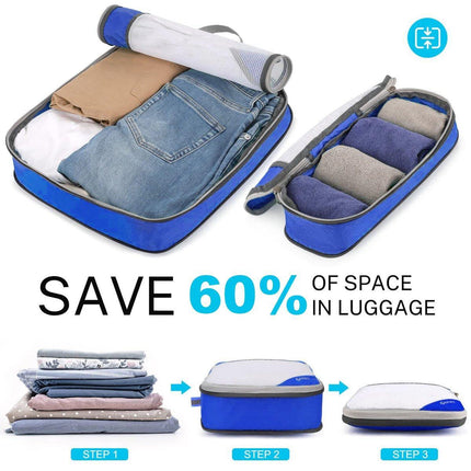 6pcs Mesh Visible Travel Storage Set Waterproof Nylon Compressible Storage Bags