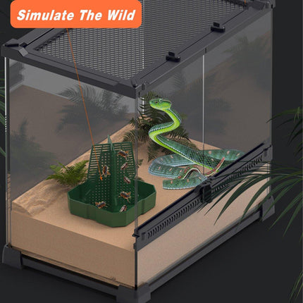 Reptile Anti Escape Feeding Basin Self Catch Feeder for Lizard Snake Pet Care
