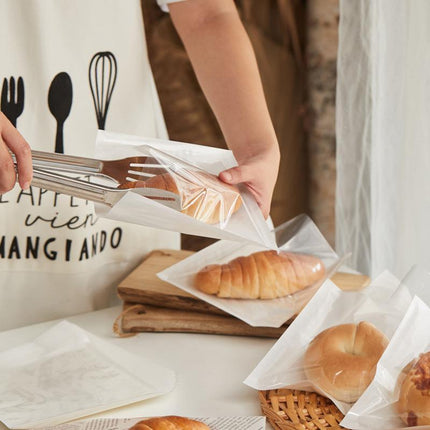 500PCS Transparent Food Greaseproof Bag Sandwich Donut Bread Packaging Pouch - Aimall