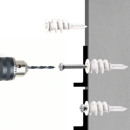 UP 500 PCS Nylon Anchors Screws 13mm x 42mm Wall Mates For Plaster Board Fixings - Aimall