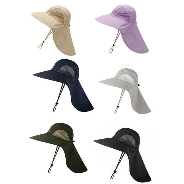1x Neck Flap Cap Unisex Outdoor Sport Fishing Hat Sun Protection Wide Brim Cover - Aimall