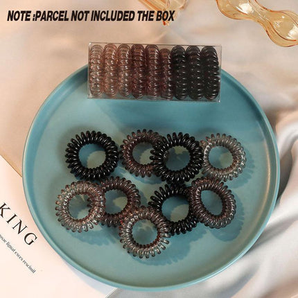 Women Telephone Wire Rubber Bands Stretchy Non-mark Coil Ropes Solid Hair Ties