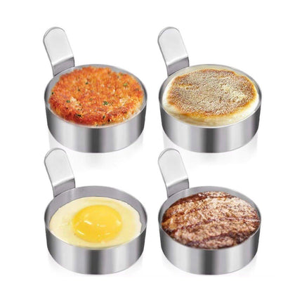 4pcs Stainless Steel Round Egg Omelette Mould Frying Ring Pancake Maker Tool
