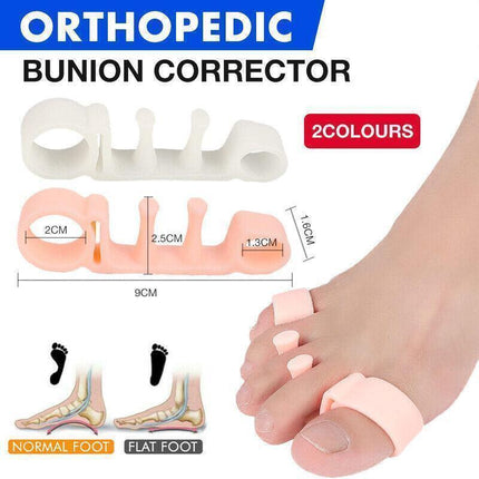 White Bunion Corrector Toe Separators Silicone Gel Elastic Straighteners Spacers - Aimall