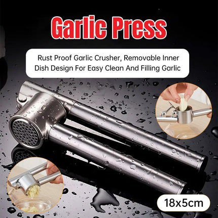 Stainless Steel Garlic Press Peeler Zinc Alloy Kitchen Tool Garlic Crusher