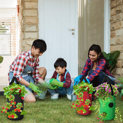 3pcs Hanging Planter Bags for Strawberry Growing Horticultural Nursery Use
