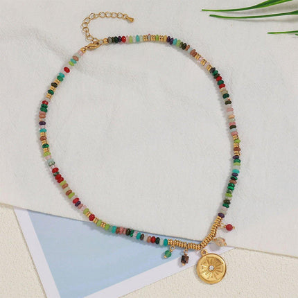 Vintage Ethnic Style Colourful Beaded Necklace Fashion Jewelry Women Gift