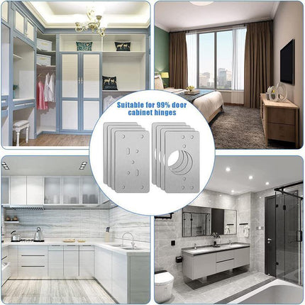 1/3/6 SETS Hinge Repair Plate Rust-Resistant Steel Furniture Cupboard Mount Tool - Aimall