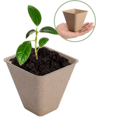 100X Biodegradable Paper Seedling Pots Square Planting Cups Pot