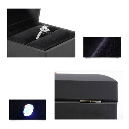 LED Lighted Jewelry Pendant Box Case Jewellery Display Gift Storage - Aimall