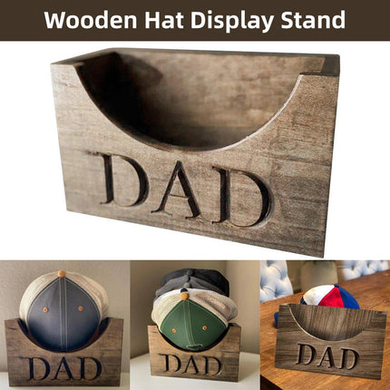 For Dad Rustic Wooden Hat Holder Display Stand Hat Storage Box For Baseball Caps