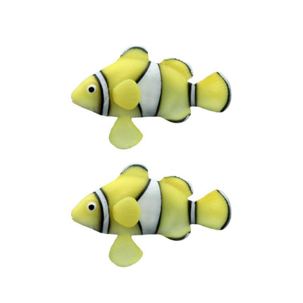 2PCS Artificial Betta Fish Aquarium Decorations Silicone Floating Moving Fish