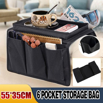 6 Pocket Couch Organizer Remote Storage Holder Sofa Chair Arm Control Rest bag - Aimall