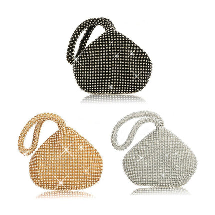 Elegant Triangle Sequin Evening Clutch Bag Glitter Solid Colour Shell Purse