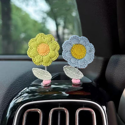 Fashion Car Dashboard Shaking Head Plant Flower Ornaments Automobile Decoration - Aimall