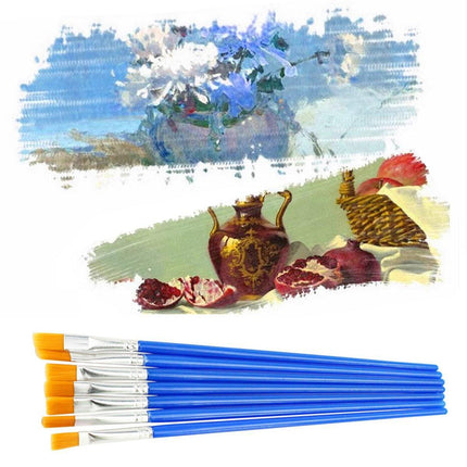 50/100PCS Plastic Flat Tip Hook Line Brushes for DIY Ceramics and Watercolor Painting