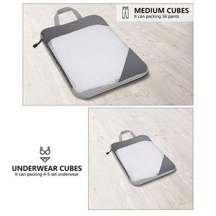 6pcs Mesh Visible Travel Storage Set Waterproof Nylon Compressible Storage Bags