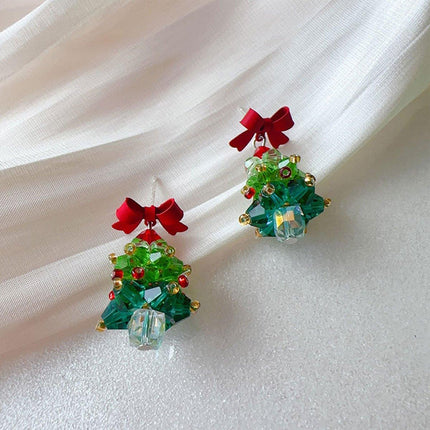Cute Christmas Tree Stud Earrings for Girls Holiday Jewelry Festive Fashion Gift