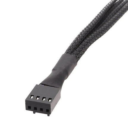 3 Pin Fan Splitter Cable 1 to 4 Ways Extension Power Sleeved Y Cable Case Coolin - Aimall