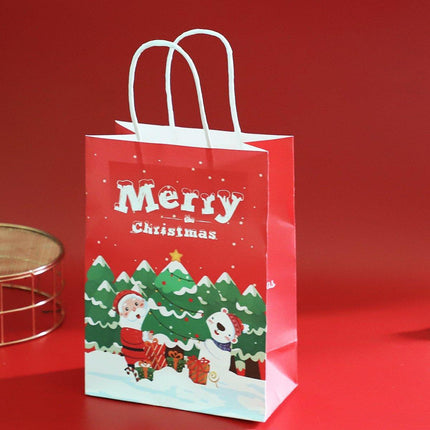 25PCS Christmas Tote Bags Kraft Paper Gift Bags Party Favor Holiday