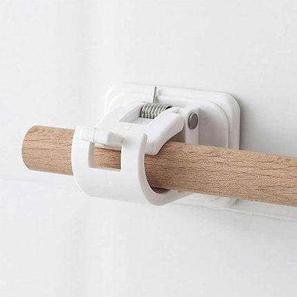 Nail-free Adjustable Curtain Pole Wall Bracket Self-adhesive Rod Holder 2-8pcs - Aimall