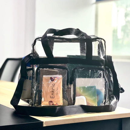 Clear Tote Bag Plastic Transparent Purse Handbag Zipper Security Event Stadium