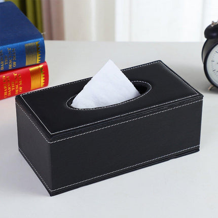 High-End PU Leather Tissue Box Holder for Hotel Home Office Decor Elegant Design
