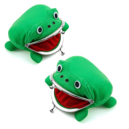 Charming Plush Frog Coin Purse Money Pouch Toy Wallet Unique Cash Bag - Aimall