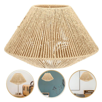 PasRustic Style Faux Rattan Lampshade Creative Lamp Shade Decoration for Home