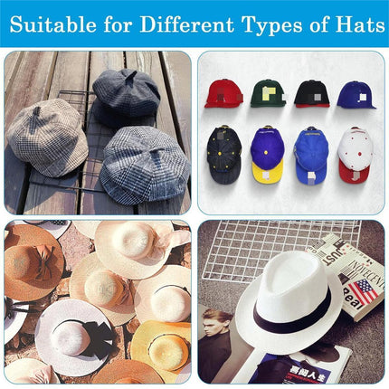 10PCS Self Adhesive Hat Rack Display Hooks Wall Door Baseball Cap Holder Hanger