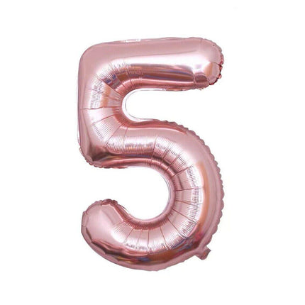 100cm Foil Number Balloon 40" Rose Gold Silver Rainbow Birthday Party Wedding Rose Gold - Aimall
