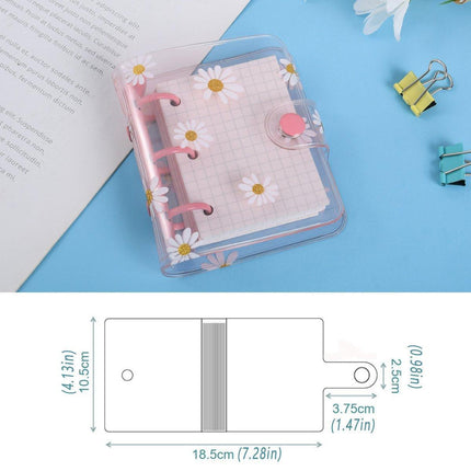 5PCS Portable 3 Hole Loose Leaf PVC Transparent Case Coil Mini Hand Ledger