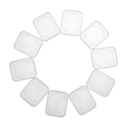 10pcs Transparent SD SDHC Memory Card Storage Box Flip Open Single Card Holder