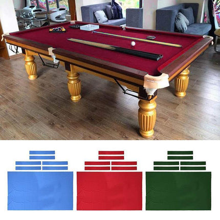 7Pcs Worsted Billiard Snooker Pool Table Cover Cloth W/ Felt Strip Heavy Duty 7FT - Aimall