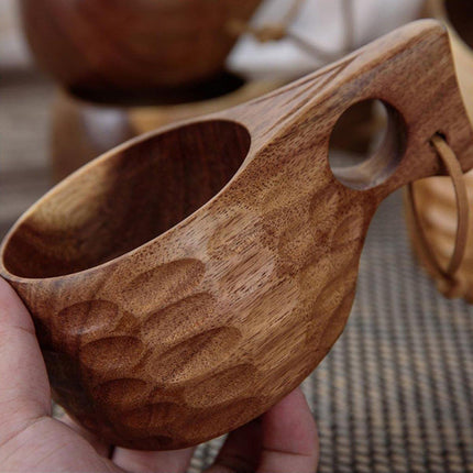 Walnut Wooden Coffee Cup Nordic Style Single Hole Solid Wood Anti-scalding Cup