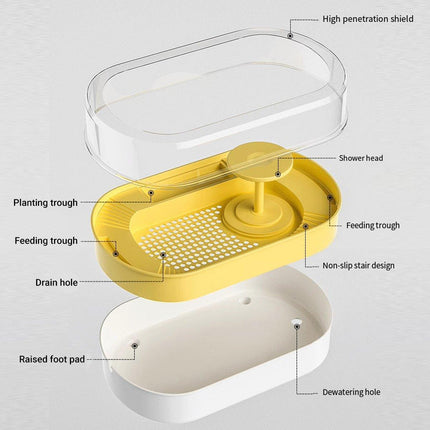 Small Turtle Feeding Tank Basin Aquarium Feeding Box for Turtles Reptiles