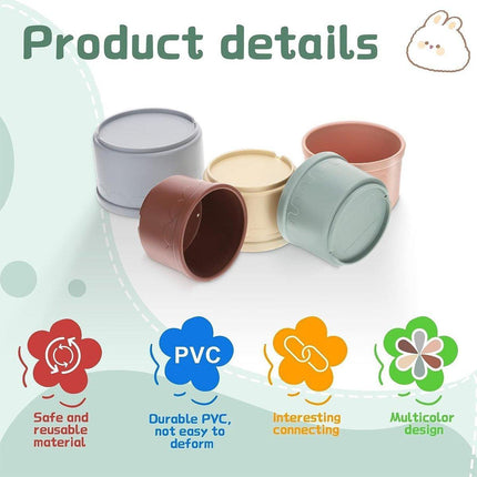 8Pcs Interactive Bunny Nesting Cups Set for Small Animals Enrichment Play Toys