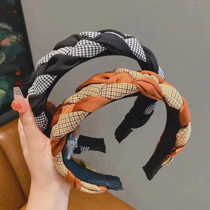 Women Headband Twist Hairband Hoop Knit Knot Cross Tie Wide Headwear Accessories - Aimall