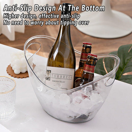 2PCS Transparent 3.5L Ice Bucket Large Capacity Wine Beer Cooler Picnic Basket