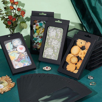 50pcs Rectangular Window Gift Paper Box Candy Biscuit Packaging Boxes