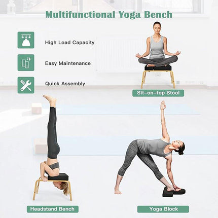 Wooden Yoga Handstand Stool Professional Core Strength Training Home Yoga Chair