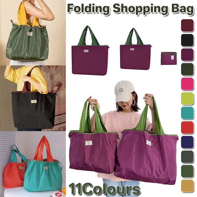 Ultra-Light Foldable Large Capacity Portable Shopping Bag with Drawstring Mouth