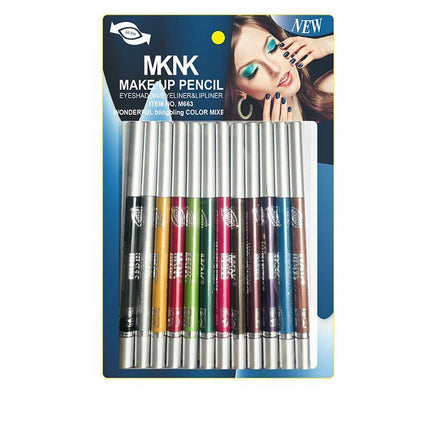 12 Colours Eyeliner Pencil Cosmetic Tool Makeup Pen Set Eye Shadow Glitter - Aimall