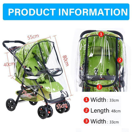 New Universal Rain Cover for Pushchair Stroller Baby Buggy Weather Shield Pram - Aimall