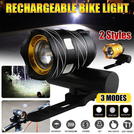 15000LM Front Back Headlight Bicycle Light LED Rechargable Bike USB Waterproof - Aimall
