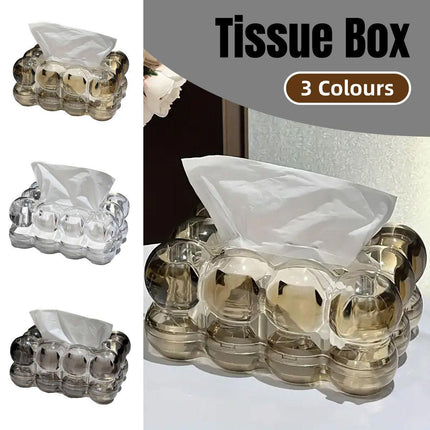High-end Transparent Tissue Box Living Room Coffee Table Decorative Tissue Box