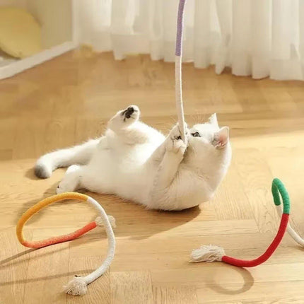 Durable Interactive Chew Rope Toy for Cats Kittens Pet Teeth Cleaning Play Toy